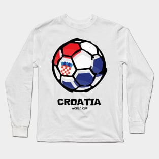 Croatia Football Country Flag Long Sleeve T-Shirt